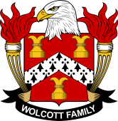 Coat of arms used by the Wolcott family in the United States of America