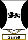 English Coat of Arms Shield Badge for Garrett or Garret