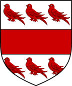 English Family Shield for Washborne or Washburn