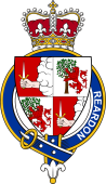British Garter Coat of Arms for Reardon (Ireland)