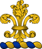 Family Crest from England for: Absalem, Absolom, Absolon Crest - A Fleur-de-lis