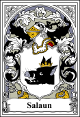French Coat of Arms Bookplate for Salaun