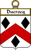 French Coat of Arms Badge for Ducrocq (Crocq du)