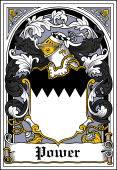 Irish Coat of Arms Bookplate for Power