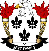 Coat of arms used by the Jett family in the United States of America