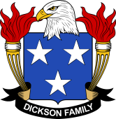 Coat of arms used by the Dickson family in the United States of America