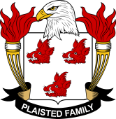 Coat of arms used by the Plaisted family in the United States of America