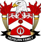 Coat of arms used by the Hepburn family in the United States of America