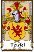 German Coat of Arms Wappen Bookplate  for Teufel