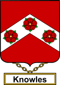 English Coat of Arms Shield Badge for Knowles or Knolles