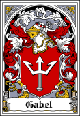 German Wappen Coat of Arms Bookplate for Gabel
