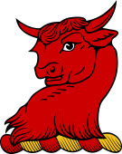Family Crest from England for: Acher (Keny) Crest - A Bulls Head Erased