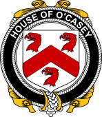 Irish Coat of Arms Badge for the O'CASEY family