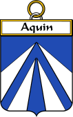 French Coat of Arms Badge for Aquin