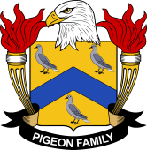 Coat of arms used by the Pigeon family in the United States of America