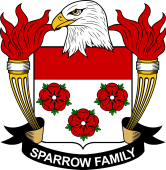 Coat of arms used by the Sparrow family in the United States of America