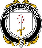 Irish Coat of Arms Badge for the O'DAVOREN family