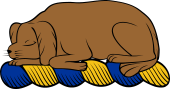 Family crest from England for Ackroyd Crest - A Dog Sleeping