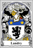 French Coat of Arms Bookplate for Landry