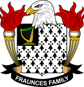Coat of arms used by the Fraunces family in the United States of America