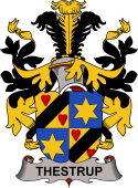 Coat of arms used by the Danish family Thestrup