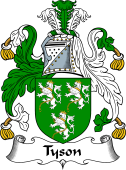 English Coat of Arms for Tison or Tyson