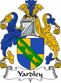 English Coat of Arms for Yardeley or Yardley