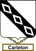 English Coat of Arms Shield Badge for Carleton
