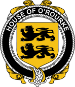 Irish Coat of Arms Badge for the O'ROURKE family