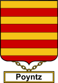 English Coat of Arms Shield Badge for Poyntz