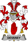 Irish Coat of Arms for Devaney or O'Devaney