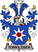 Coat of arms used by the Danish family Torkildsen or Rosenstierne