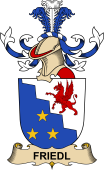 Republic of Austria Coat of Arms for Friedl (de Liebentreu)