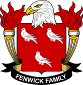 Coat of arms used by the Fenwick family in the United States of America