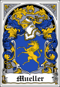 German Wappen Coat of Arms Bookplate for Mueller