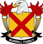 Coat of arms used by the Burrill family in the United States of America