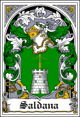 Spanish Coat of Arms Bookplate for Saldana