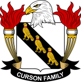 Coat of arms used by the Curson family in the United States of America