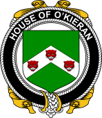 Irish Coat of Arms Badge for the O'KIERAN family
