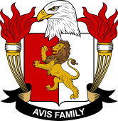 Coat of arms used by the Avis family in the United States of America