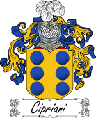 Araldica Italiana Coat of arms used by the Italian family Cipriani