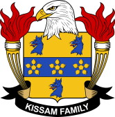Coat of arms used by the Kissam family in the United States of America
