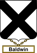 English Coat of Arms Shield Badge for Baldwin