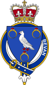 British Garter Coat of Arms for Bevan (Wales)