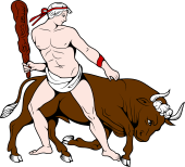 Gods and Goddesses Clipart image: Theseus and the Bull
