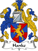 English Coat of Arms for the family Hanke