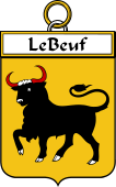 French Coat of Arms Badge for Le Beuf