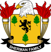 Coat of arms used by the Sherman family in the United States of America