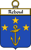 French Coat of Arms Badge for Reboul