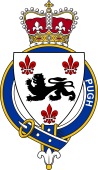 British Garter Coat of Arms for Pugh (Wales)